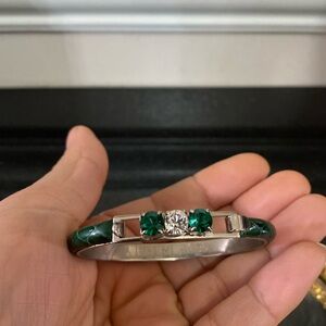 Leather Hinged Bangle Made in Italy Bracelet